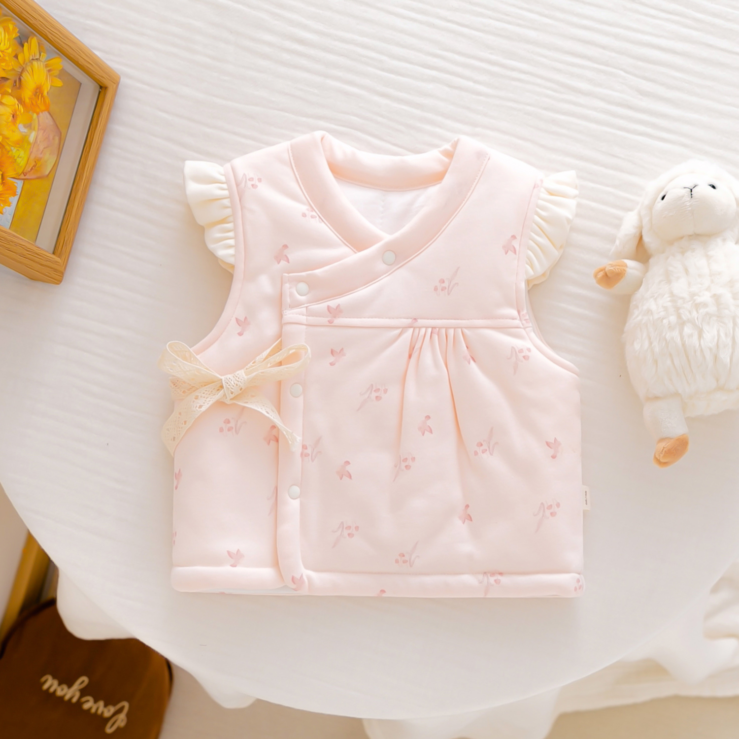 婴儿马甲秋冬季夹棉加厚马夹纯棉外穿a类女宝宝保暖背心坎肩春秋