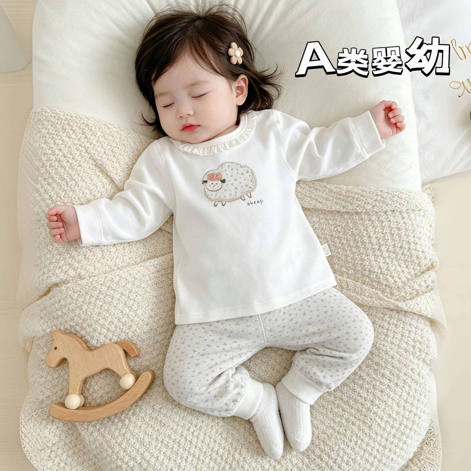 婴幼儿秋衣秋裤分体套装女宝宝高腰护肚两件套保暖打底家居服纯棉