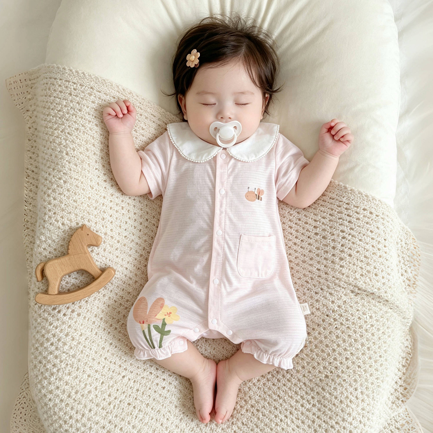 特价女宝宝夏装婴儿短袖连体衣夏天哈衣服夏季轻薄透气爬服外出服