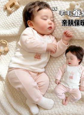 宝宝保暖内衣套装婴幼儿衣服秋冬季棉衣棉裤分体两件套家居服睡衣