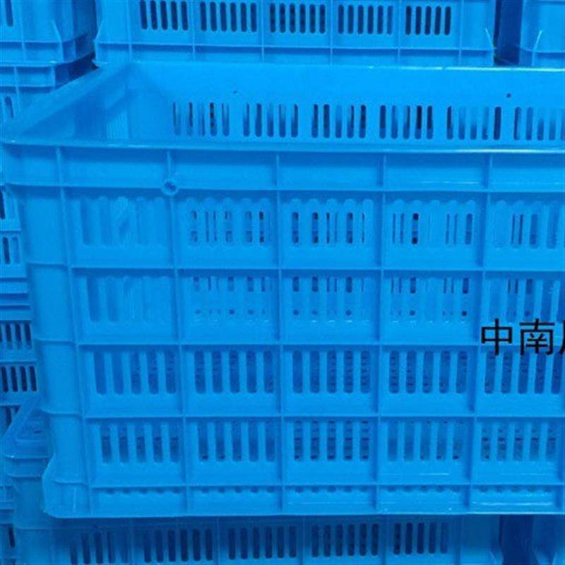 特厚720筐蓝色框全新塑料HDPE周转圆眼仓储物流箩筐