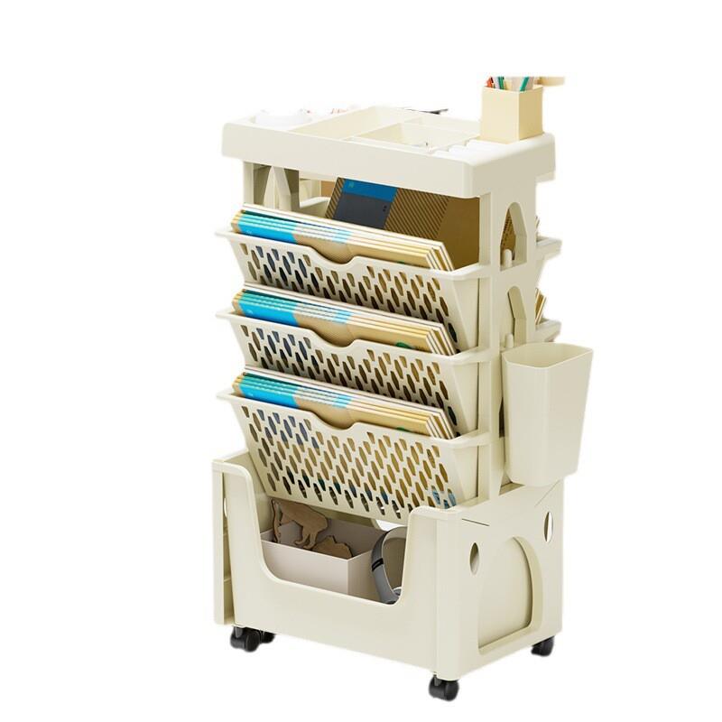 厨房多层桌边可移动带轮整理书架学生置物架杂物收纳落地书房