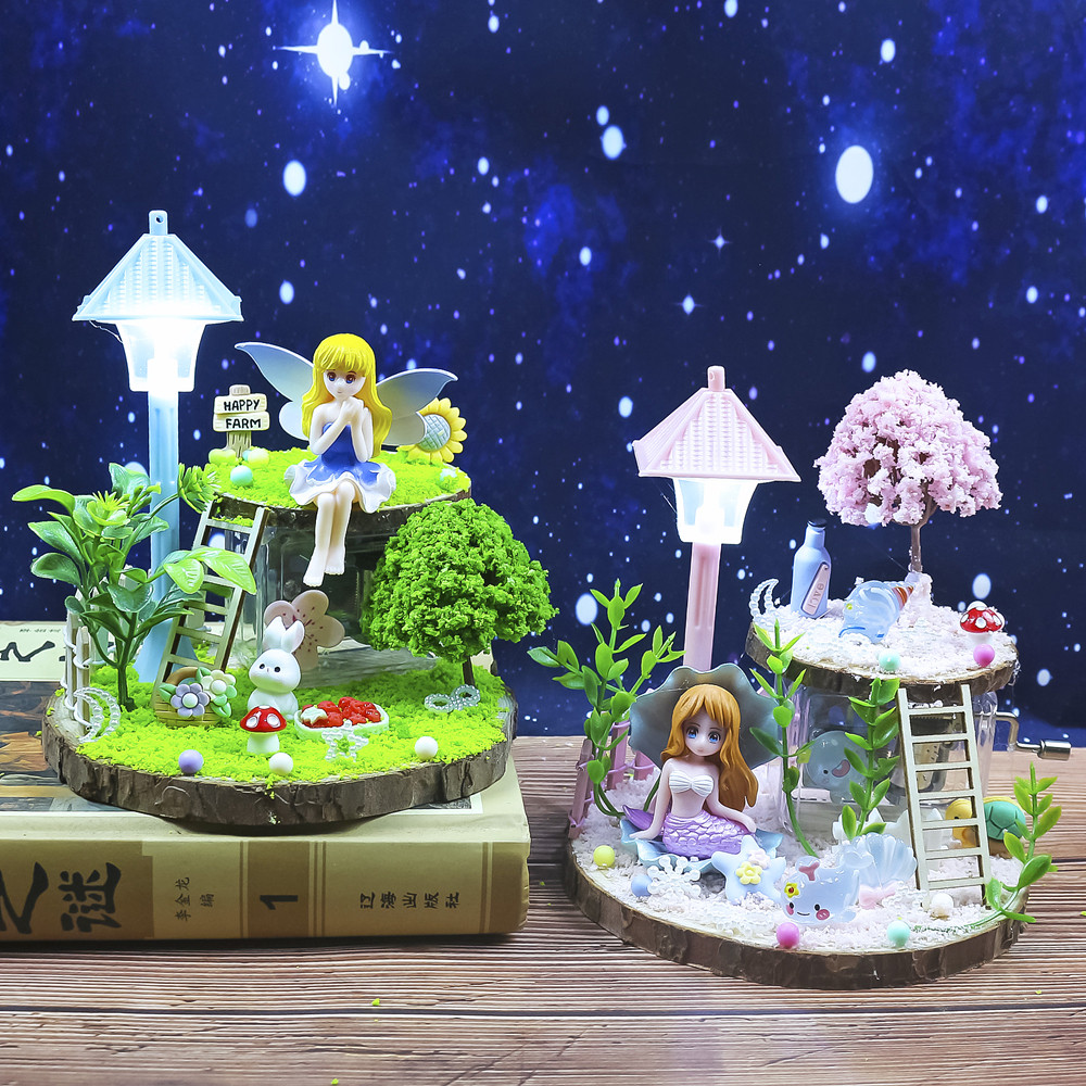 圣诞节礼物女孩子微景观diy手摇八音盒手工制作女儿童生日DIY礼品