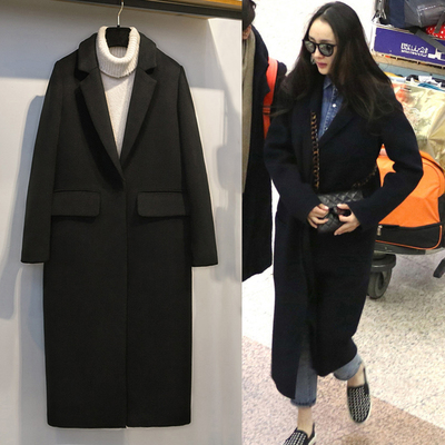 加厚毛呢大衣明星同款外套