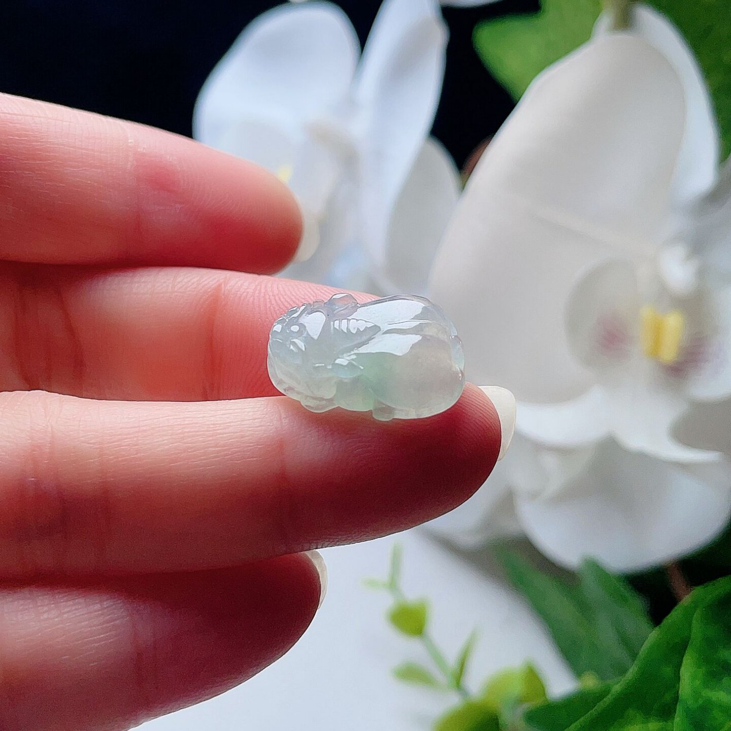 天然翡翠冰种小貔貅吊坠甜水绿