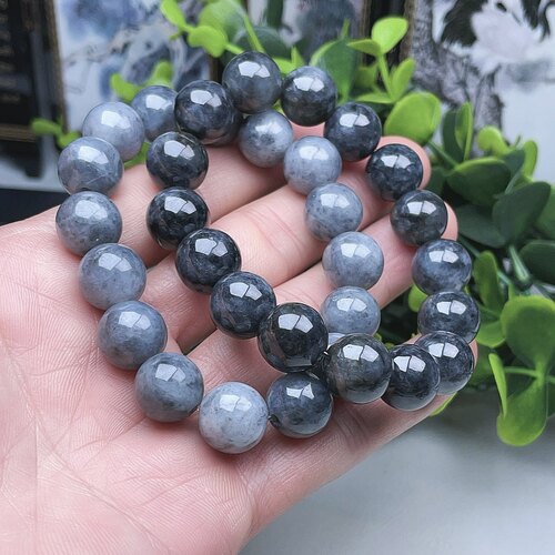 灰黑乌鸡手链玉手串12mm念珠手持