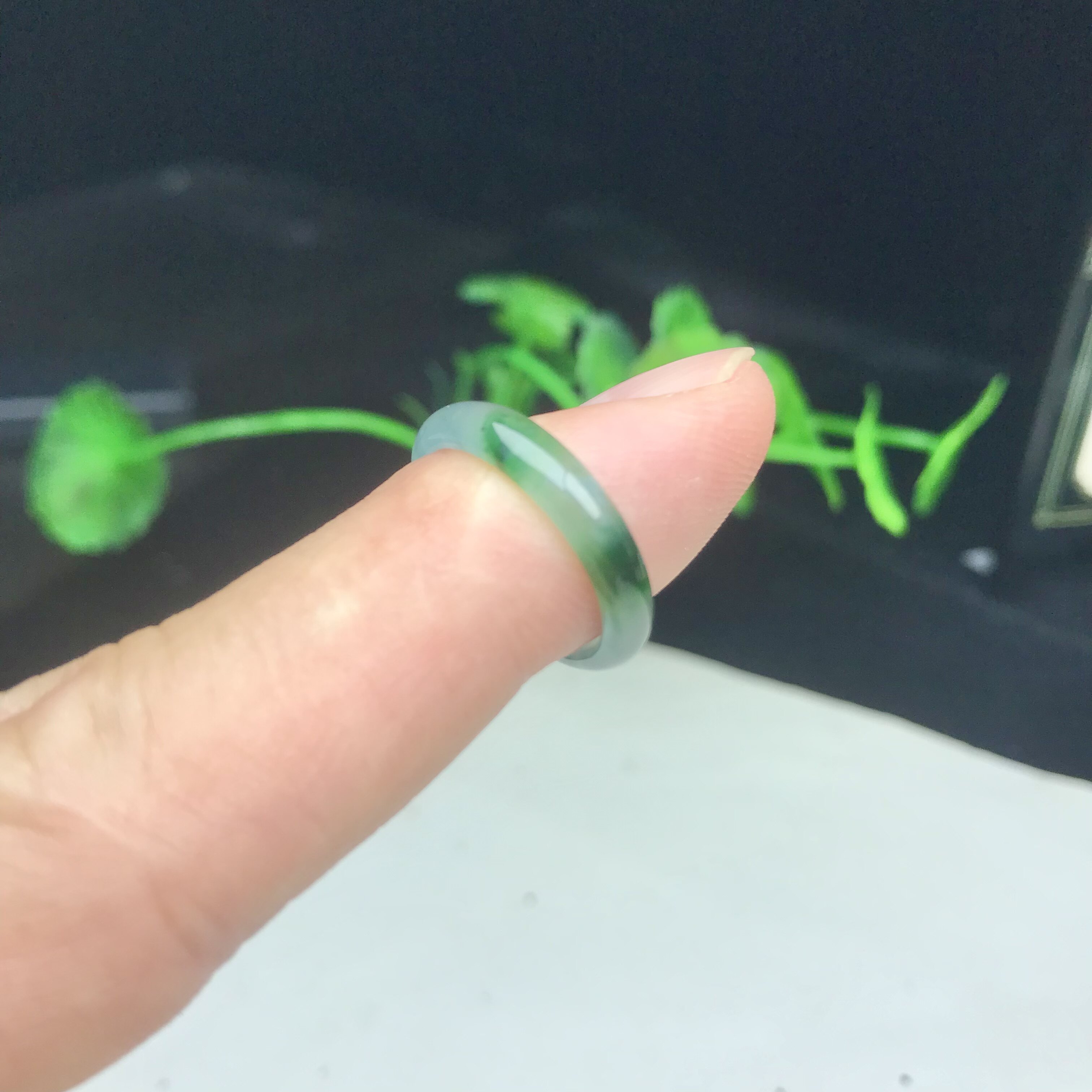 16.4老坑A货飘绿玉戒指天然翡翠玉石戒圈冰种指环吊坠特色跑环