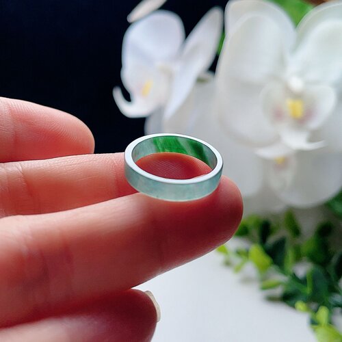 天然翡翠冰方戒指晴水蓝绿飘阳绿