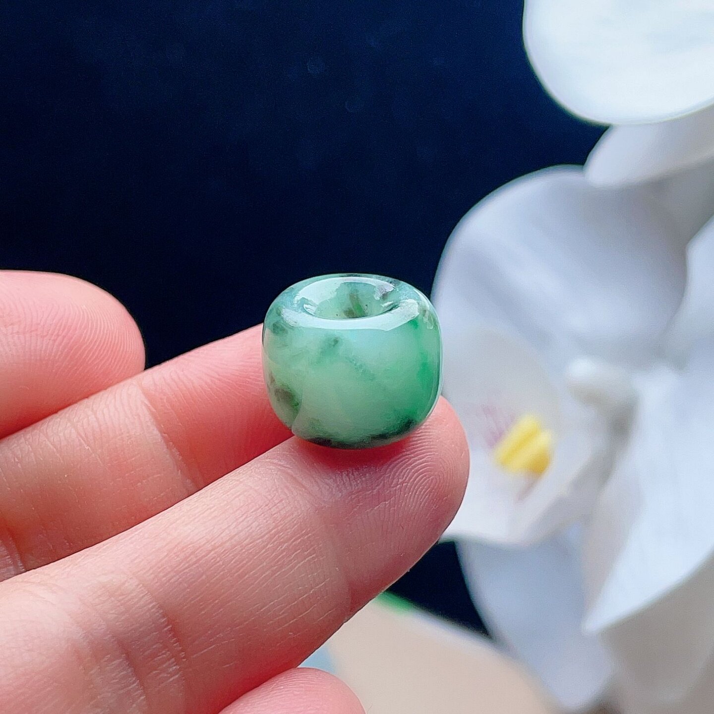 天然翡翠路路通吊坠阳绿飘花清新