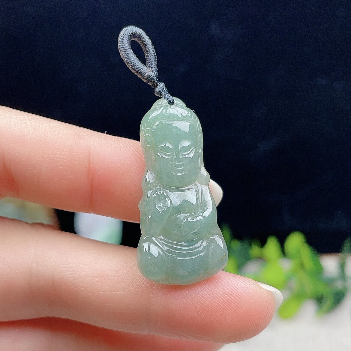 天然翡翠宝宝佛吊坠满绿慈祥福气