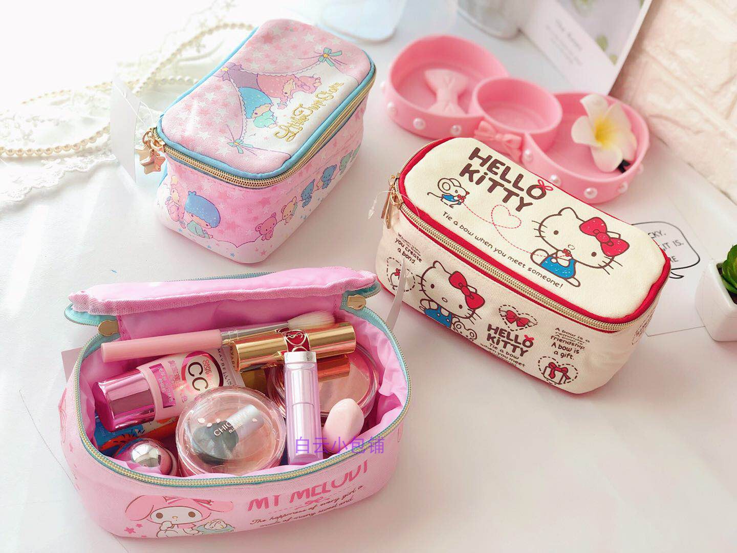 新款美乐蒂化妆包 可爱双子星帆布收纳包 少女心凯蒂猫化妆收纳袋在类目 箱包皮具/热销女包/男包, 女士包袋中 - 来自Buy2taobao.com提供专业的淘宝代购服务