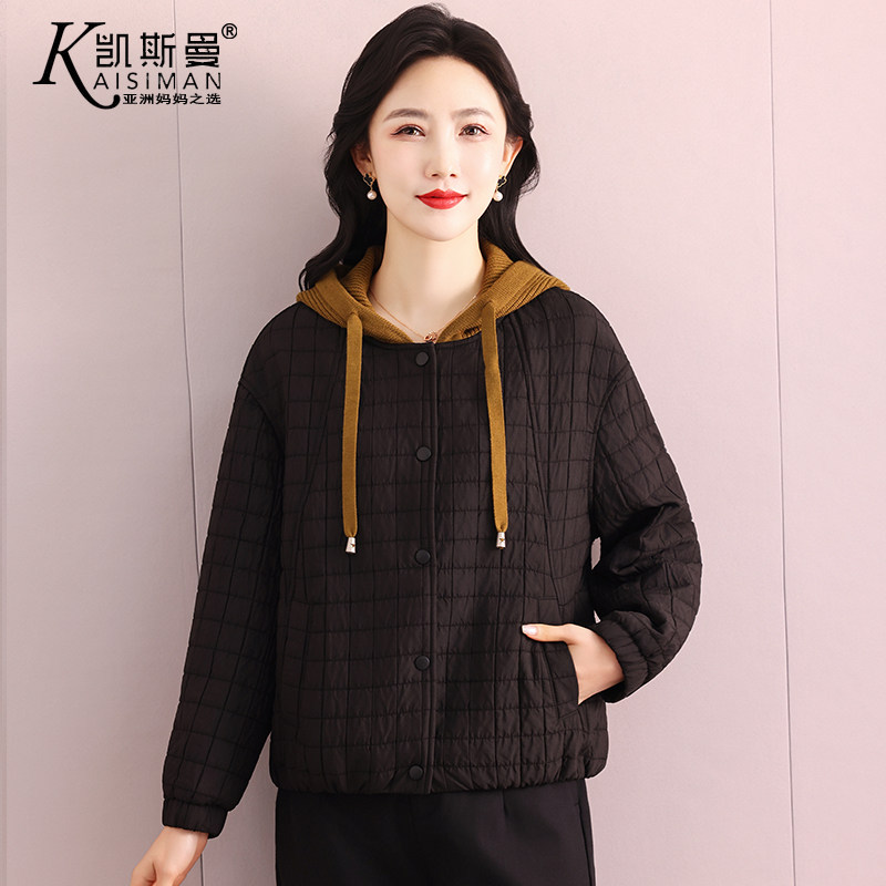 凯斯曼妈妈春装连帽保暖夹克