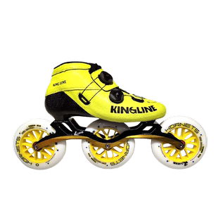 劲道速滑鞋 大轮竞速鞋 不用系鞋带热塑做脚型 全碳纤专业轮滑鞋