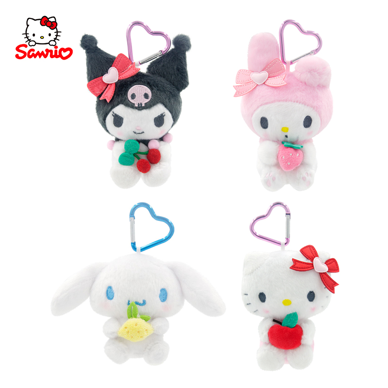 正版抱草莓美乐蒂毛绒挂件三丽鸥Hellokitty包包挂饰库洛米公仔