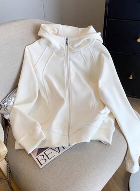 重磅高级感瑜伽运动卫衣秋冬chic小众设计感休闲百搭连帽开衫外套