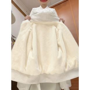 白灰色重磅冬季加厚羊羔绒开衫外套重磅秋冬加绒宽松慵懒连帽卫衣