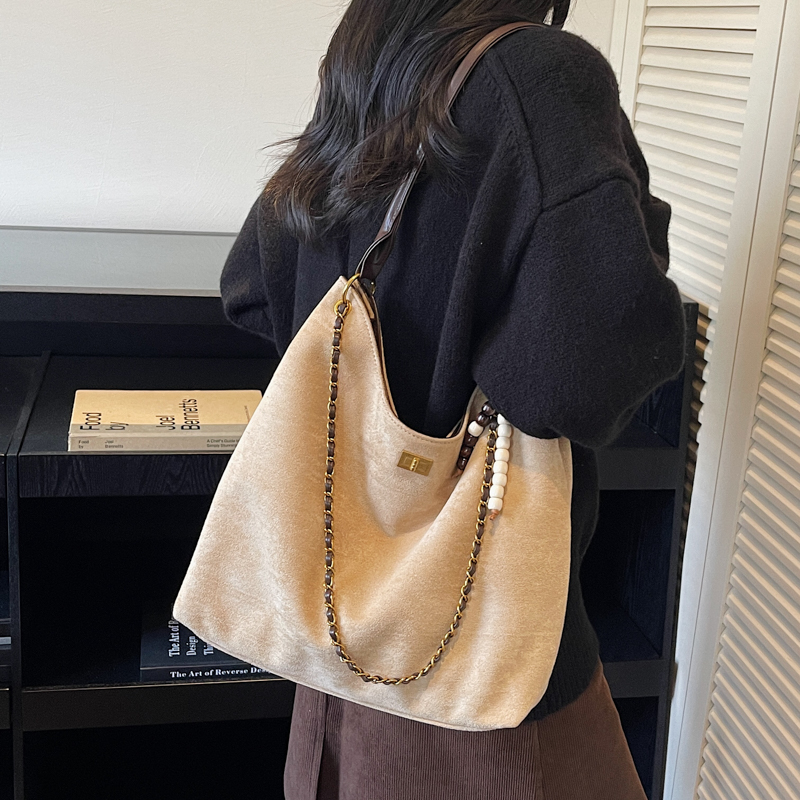 2025新款潮简约日韩休闲包洋气单肩包链条包女包大容量通勤托特包