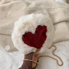 Сумка 毛绒包包女包新款2021可爱少女包休闲包包链条洋气爱心单肩斜挎包