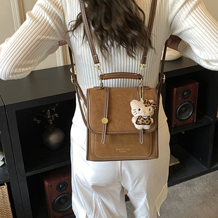 复古学院风双肩包女质感通勤手提包2026新款潮时尚洋气日韩休闲包