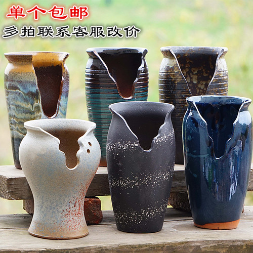 粗陶切口高透气吸水组合多肉花盆