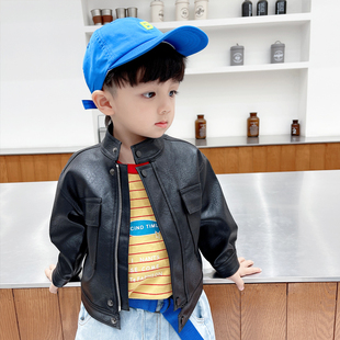 韩版特卖儿童皮衣pu皮男童女童机车服韩版夹克外套春秋短款上衣潮