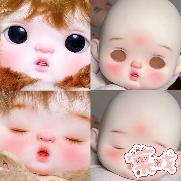 【棠戏BJD现货】素头单头【小财神】搪胶大头 金豆银豆 包邮