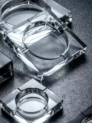 Crystal ashtray household living room ashtray glass European large office living room ashtray custom