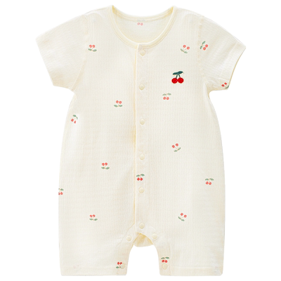 娃丽比短袖连体衣纯棉提花夏季