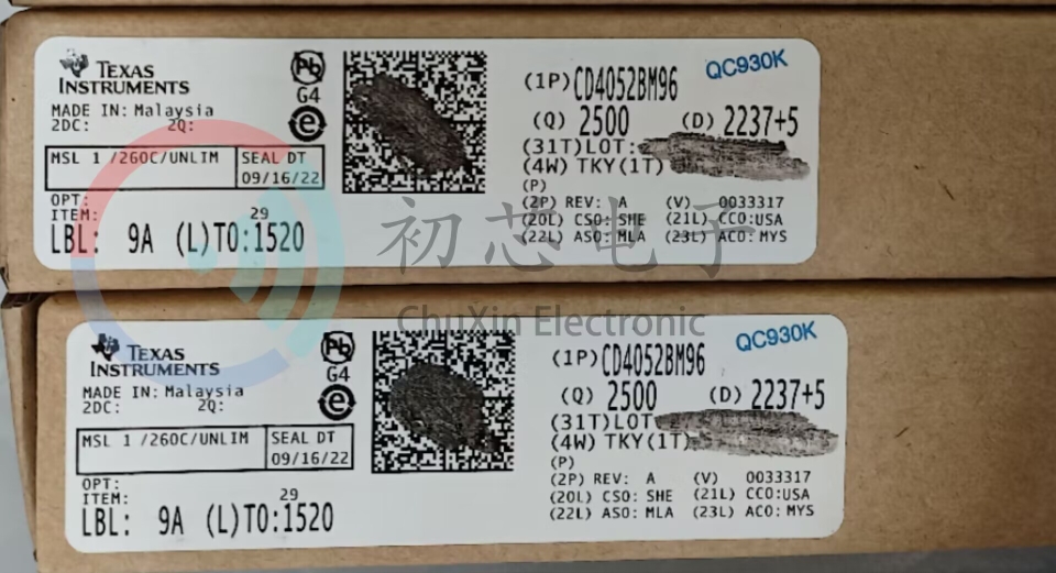 【初芯电子】CD4052BM96 封装SOP16 丝印CD4052BM 接口模拟开关