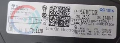 【初芯电子】SN74HCT02DR 封装SOP14 丝印HCT02 逻辑门和反相器
