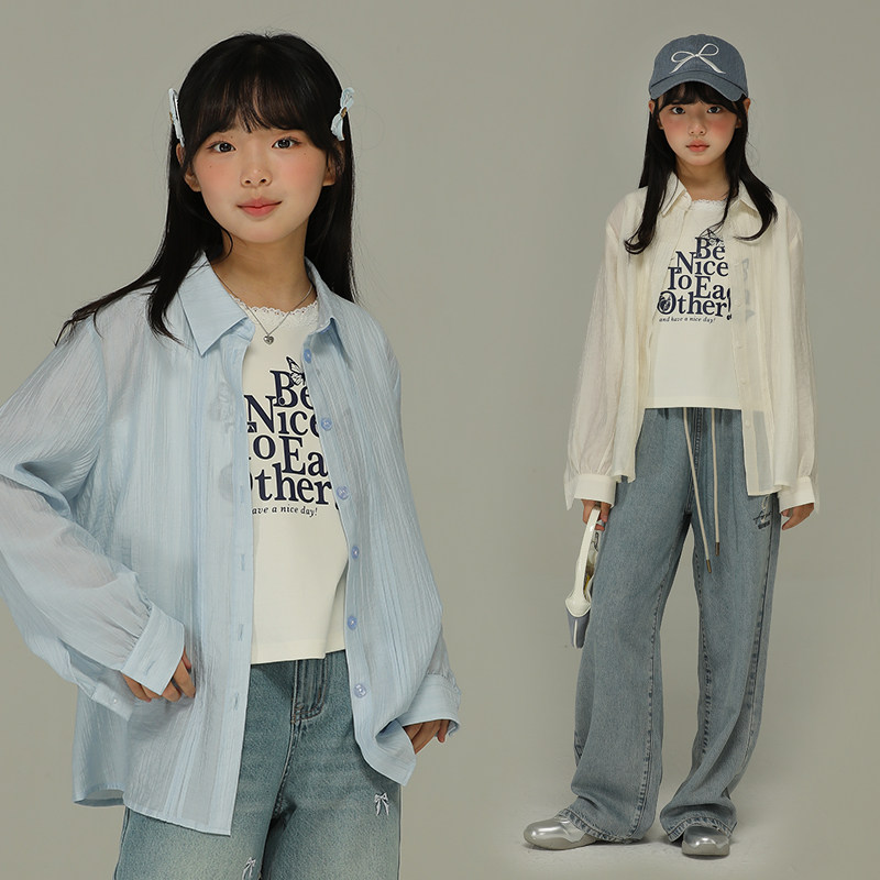 小女森春夏休闲防晒衬衫