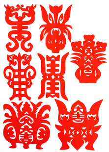 兔年新品 佛花剪纸刻纸民间艺术红剪纸 对称镂空刀刻作品念佛用