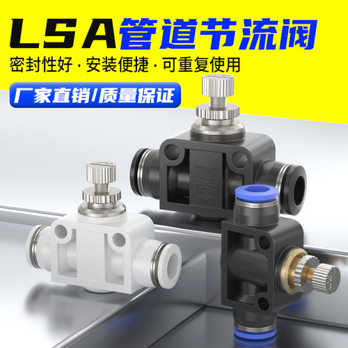 气动SA气管接头LSA4气路管道式节流阀PA6限流8调速12流量调节阀10 - 封面