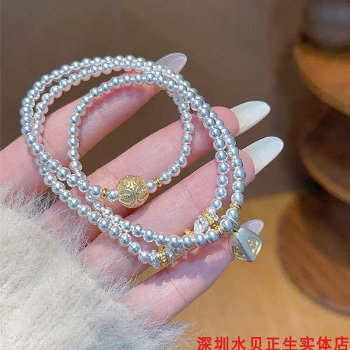 金佛禅银珠手串女百搭时尚轻奢