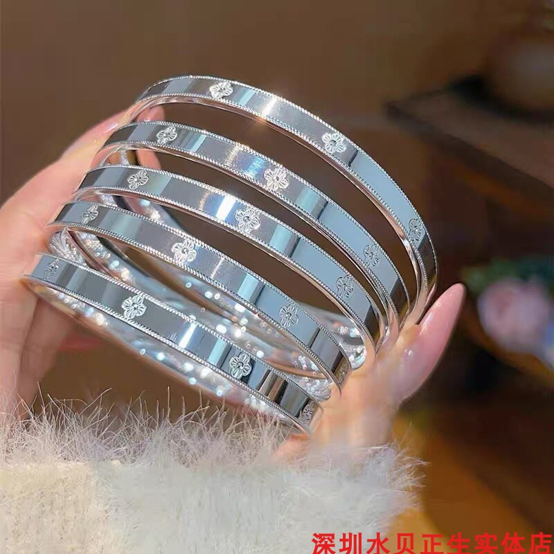 四叶草纯银手镯女简约百搭网红
