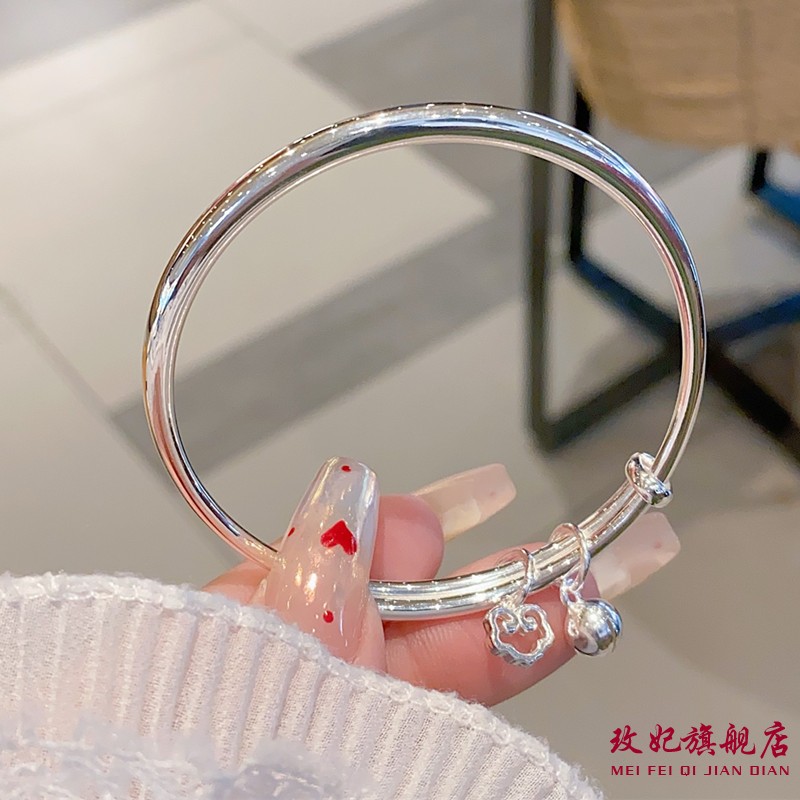 福字铃铛纯银手镯女轻奢高级感