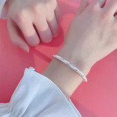 香港正生满天星足银999纯银手镯年轻学生款 高级感生日礼物送女生