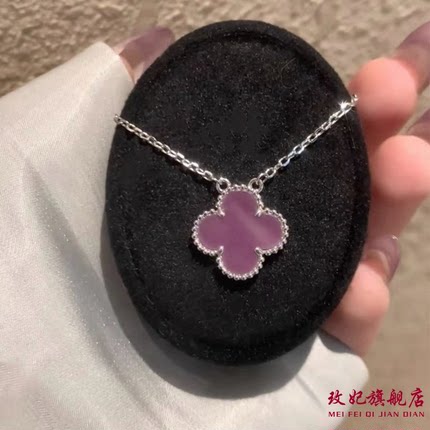 香港正生双面幸运四叶草s925纯银项链时尚轻奢锁骨链送女友闺蜜