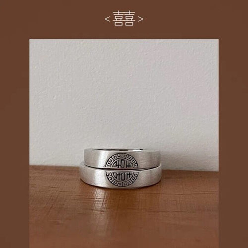 轻奢原创设计情侣调节纯银戒指