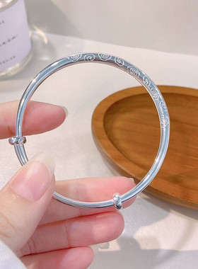 简约个性祥云9999纯银实心手镯