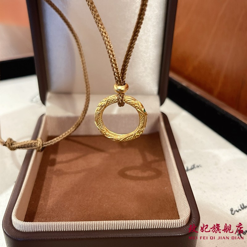 蝴蝶编绳纯银项链女小众简约百搭