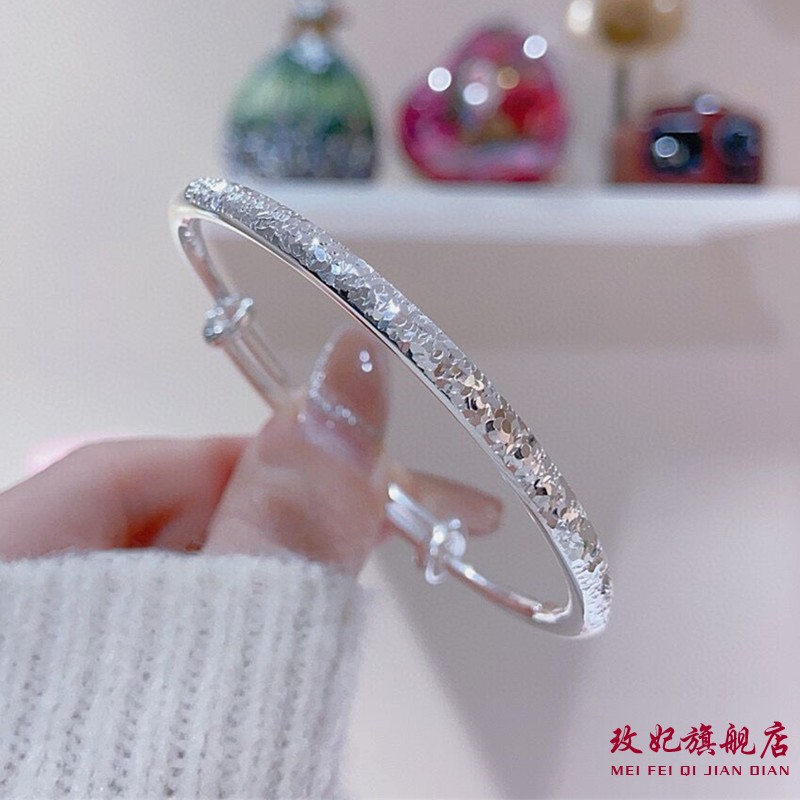 碎碎冰纯银手镯女小众简约百搭