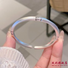 香港正生古法福字莫比乌斯环纯银手镯足银9999实心开口男女情侣款