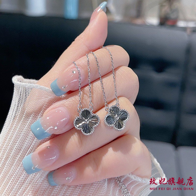 四叶草纯银项链女小众简约百搭