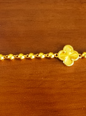 5mm金色四叶草链条手链手饰手串手环