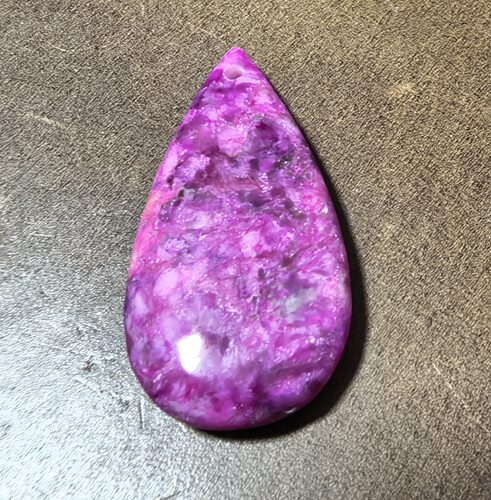 天然舒俱来苏纪石樱花粉水滴随形吊坠项链锁骨链19.8*39.3*6.4mm