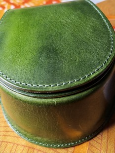 制道手工皮包全植鞣头层真牛硬皮马蹄包斜挎包15*13左右女士包包