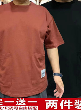 夏季新款多口袋短袖t恤男士宽松百搭休闲上衣帅气半袖体恤打底衫