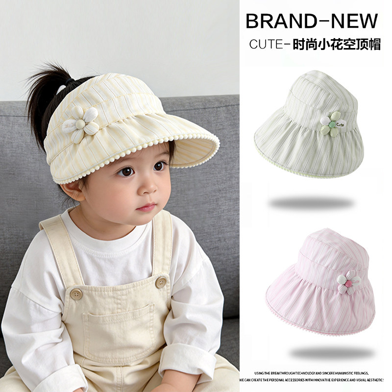 时尚大檐空顶帽春夏遮阳防晒儿童帽子出游百搭防紫外线女童帽潮