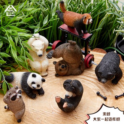 日本life盲盒熊猫可爱动物模型